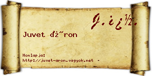 Juvet Áron névjegykártya